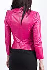 Кожаная куртка женская розовая VIZ-43710F smallphoto 4