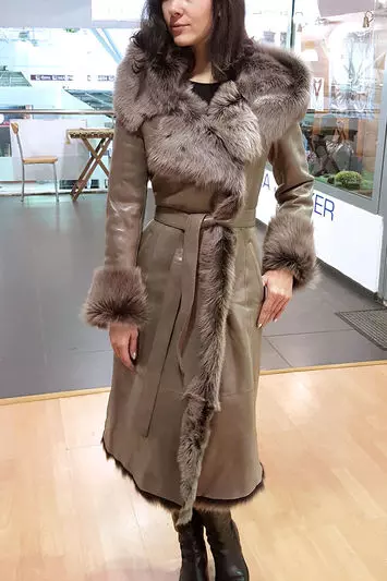 Дубленка удлиненная кожа мех