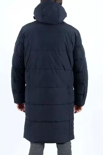 Пуховик мужской длинный приталенный 2