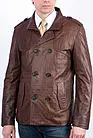 Мужская кожаная куртка коричневая EZ-6207 smallphoto 4