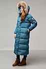 Пуховик женский длинный теплый на зиму Эстери серо-голубое smallphoto 2