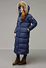 Пальто пуховик зимнее женское длинное с капюшоном Эстери синий smallphoto 2