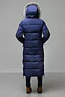 Пальто пуховик зимнее женское длинное с капюшоном Эстери синий smallphoto 3