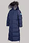 Пальто пуховик зимнее женское длинное с капюшоном Эстери синий smallphoto 4