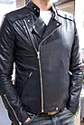 Мужская кожаная куртка с косой молнией CML001 smallphoto 1