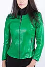 Кожаная куртка женская зеленая VIZ-43710G smallphoto 1