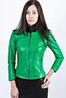 Кожаная куртка женская зеленая VIZ-43710G smallphoto 4