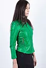 Кожаная куртка женская зеленая VIZ-43710G smallphoto 3