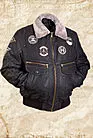 Куртка кожаная мужская с нашивками Aeronautics smallphoto 1