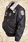 Куртка кожаная мужская с нашивками Aeronautics smallphoto 3