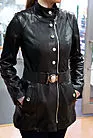 Удлиненная черная кожаная куртка LG-9397 smallphoto 1
